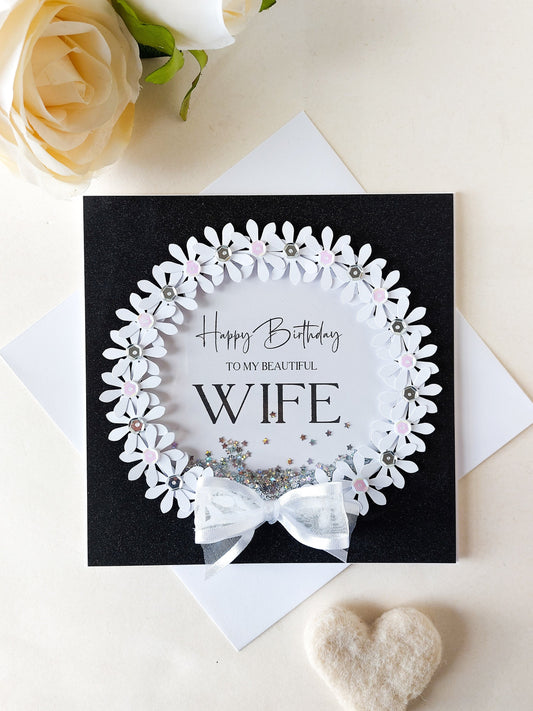 Luxury Wife birthday card, special card for beautiful wife